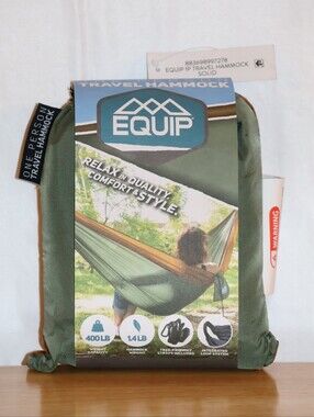 Equip Nylon Portable One Person Travel Hammock-Sage Green & Rust. NWT.